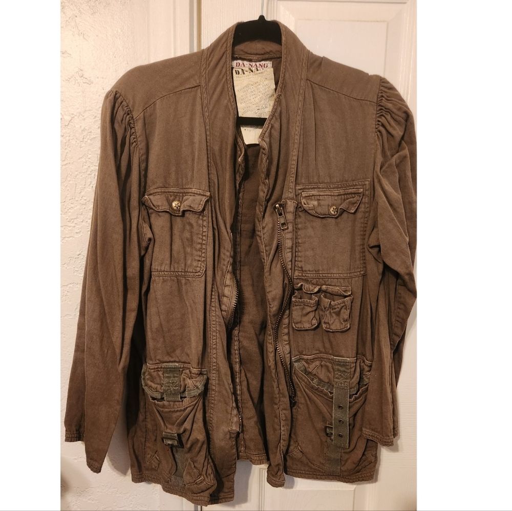 Da-nang Women's Green Military Jacket Size L